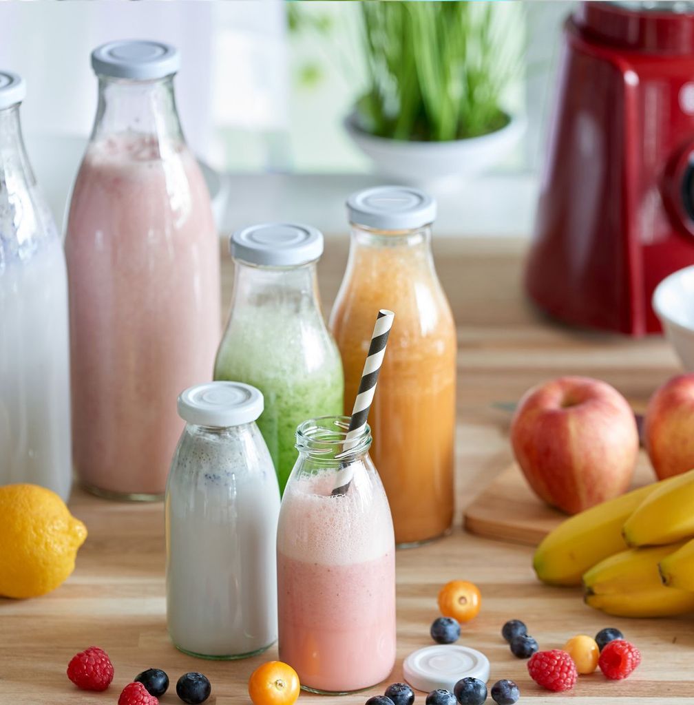 Milchflaschen 1L Smoothie Saft Flaschen 1000ml leere Produktbild 9