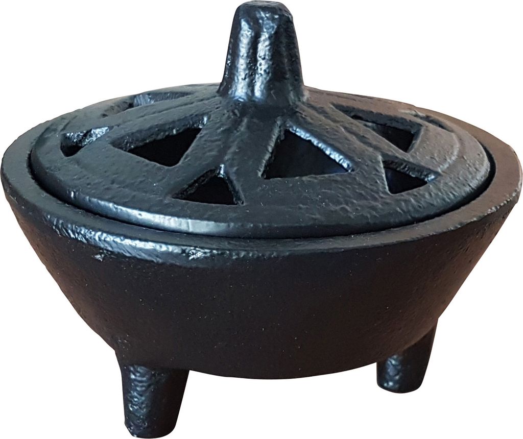 Deckel Räucherschale aus Eisen schwarz Höhe 8cm - Ø10,5cm Produktbild 