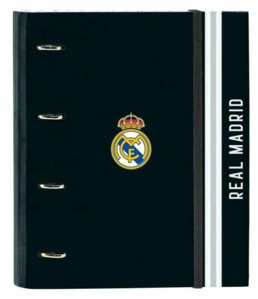 Classeur de Cours Real Madrid A4 Noir Idéal pour Collège et Lycée