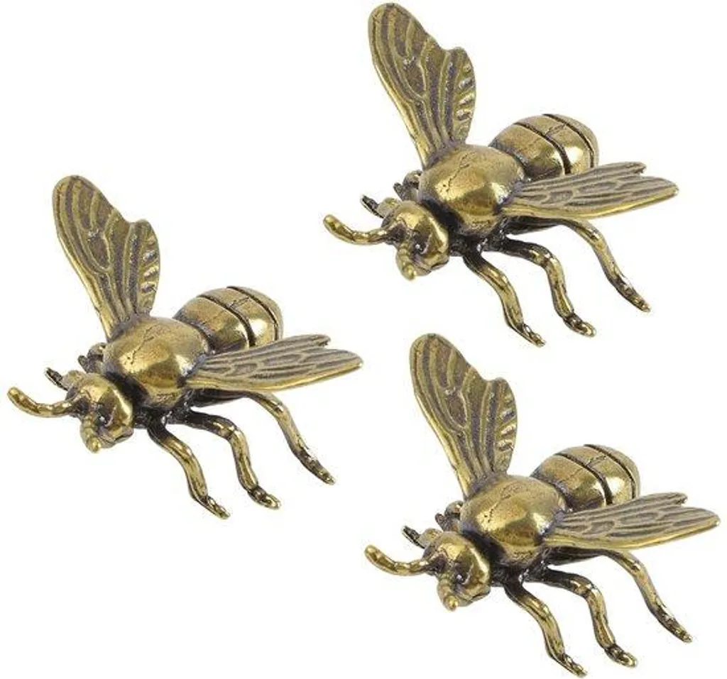 Décoration de bureau originale, abeilles en laiton doré pour étagère