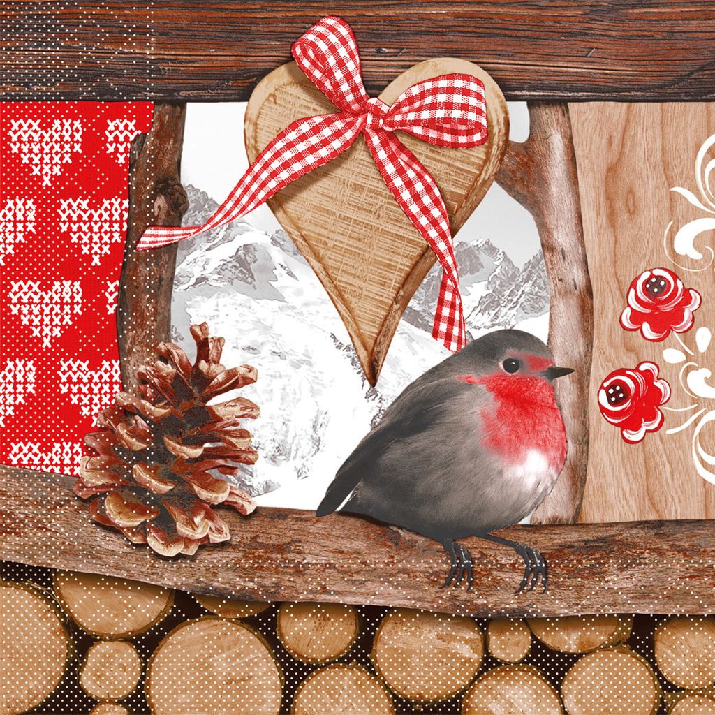 Tissue Serviette Gizmo, 40 x 40 cm, 3-lagig, 100 Stück - Mank - Cottage Style Landhaus