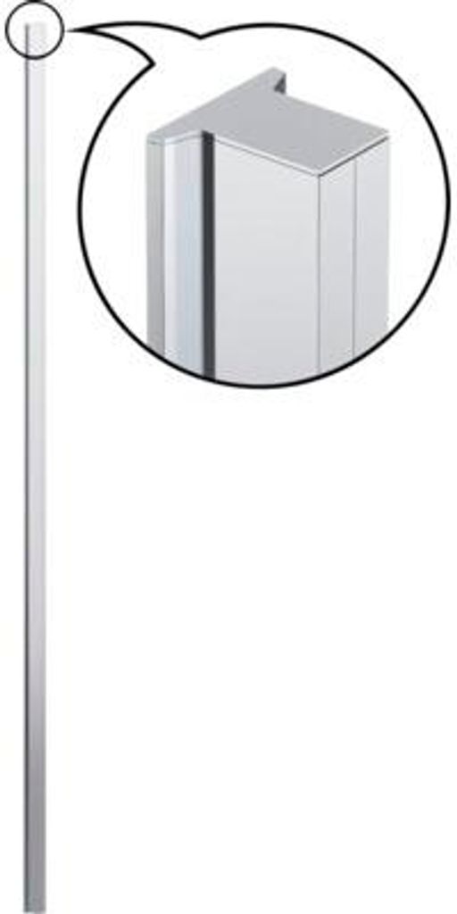 Jungborn Stapelprofil TRIA 40 x 44 x 2100 kürzbar chrom zur Erweiterung des Verstellbereichs vom Wandprofil