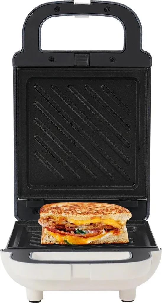 Macchina Sandwich e Waffle 2 in 1 Bianco - Piastra 650W Antiaderente - 8