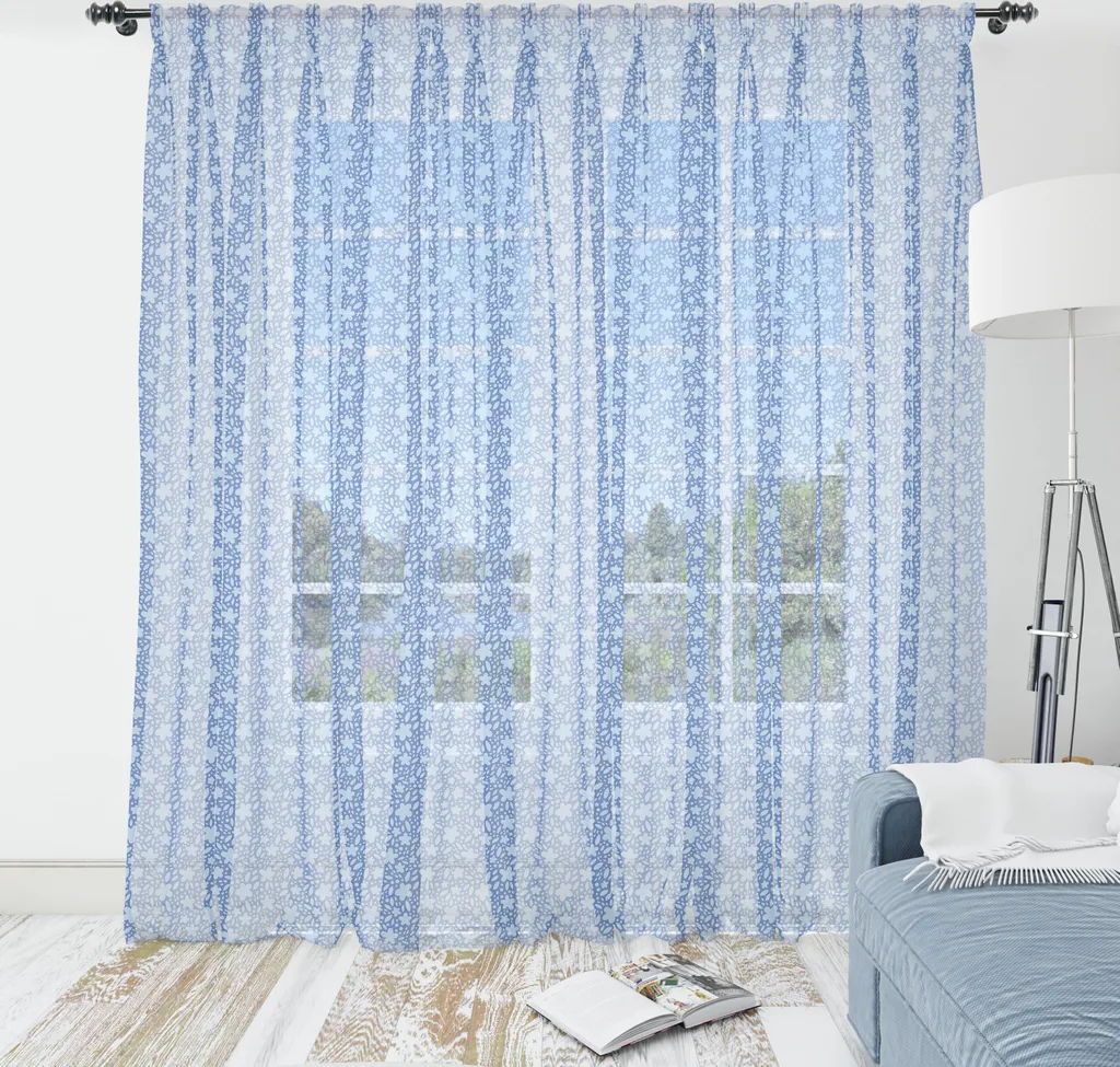 Arazzo Floreale Abakuhaus 180x274 - Tessuto Raso Blu Azur da Parete