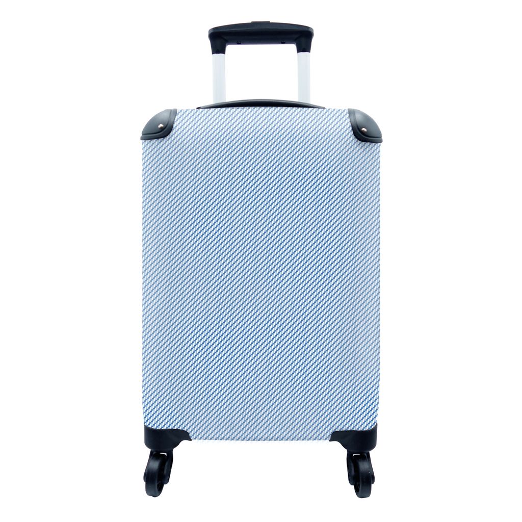 MuchoWow Koffer Handgepäck Trolley Rollkoffer Kleine Reisekoffer mit 4 Rollen - Hosen - Textur - Denim - Muster - Cabin Size < 55x40x23 cm & 55x...