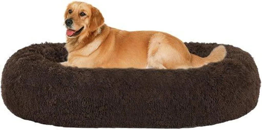 Coussin beignet pour chien contre les douleurs, lavable, marron 100cm