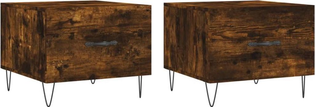 vidaXL Couchtische 2 Stk. Räuchereiche 50x50x40 cm Holzwerkstoff
