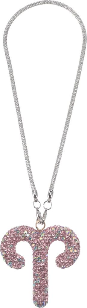 1 Stück Metall Faux Strass Widder Faux Diamant Auto Rückspiegel Anhänger Zubehör Auto Hängeschmuck Pink