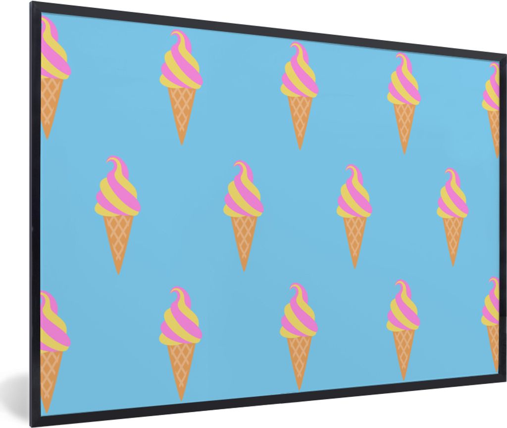 MuchoWow® MuchoWow® Gerahmtes Poster Eiscreme - Muster - Produktbild 