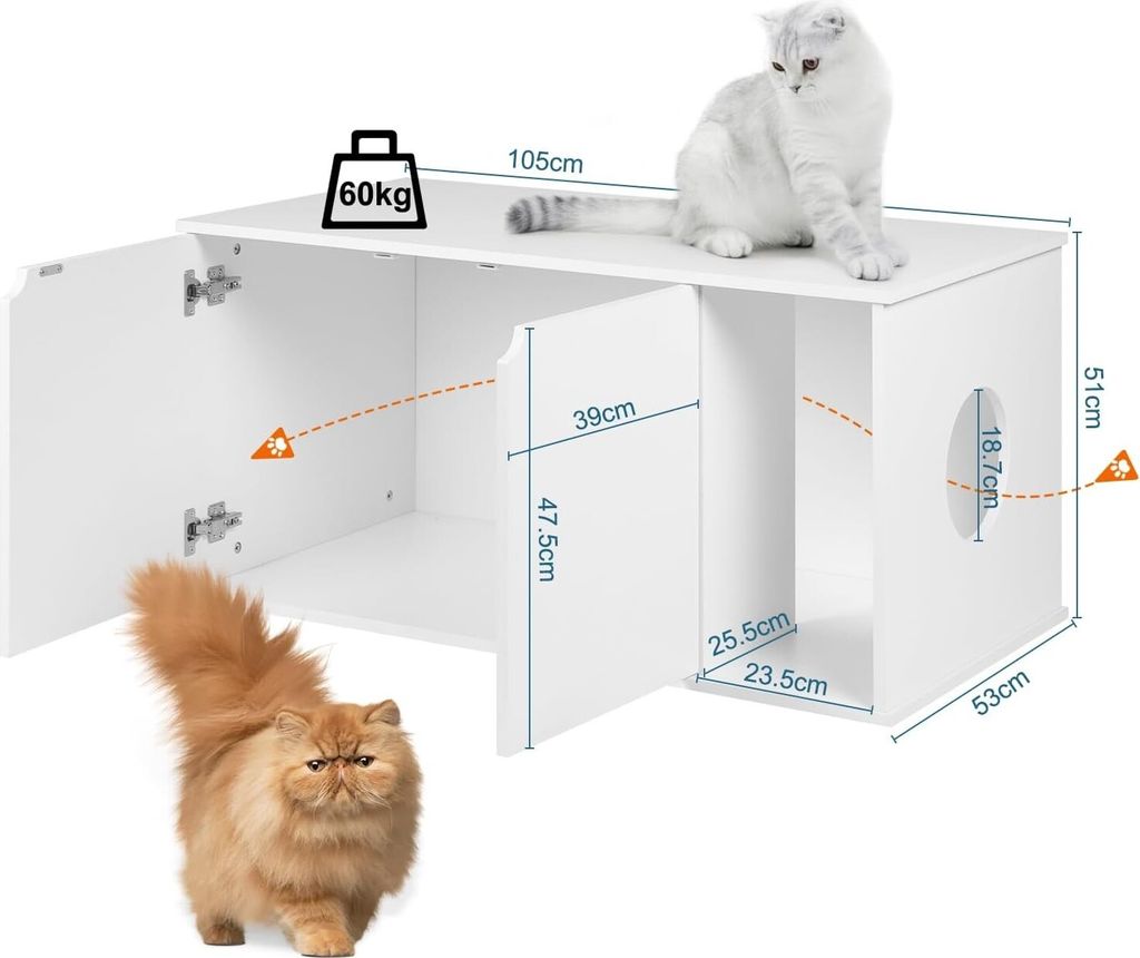 EUGAD Katzenschrank für Katzentoilette, Katzenklo Schrank, Produktbild 2