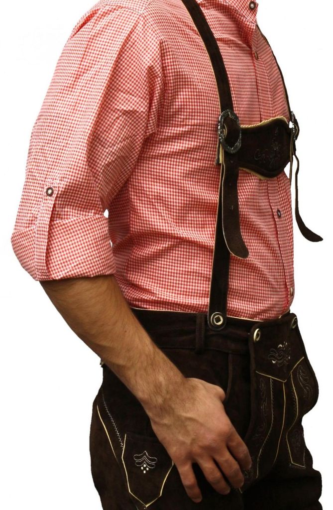 Trachtenhemd mit Stehkragen für Trachtenlederhosen kariert, Produktbild 