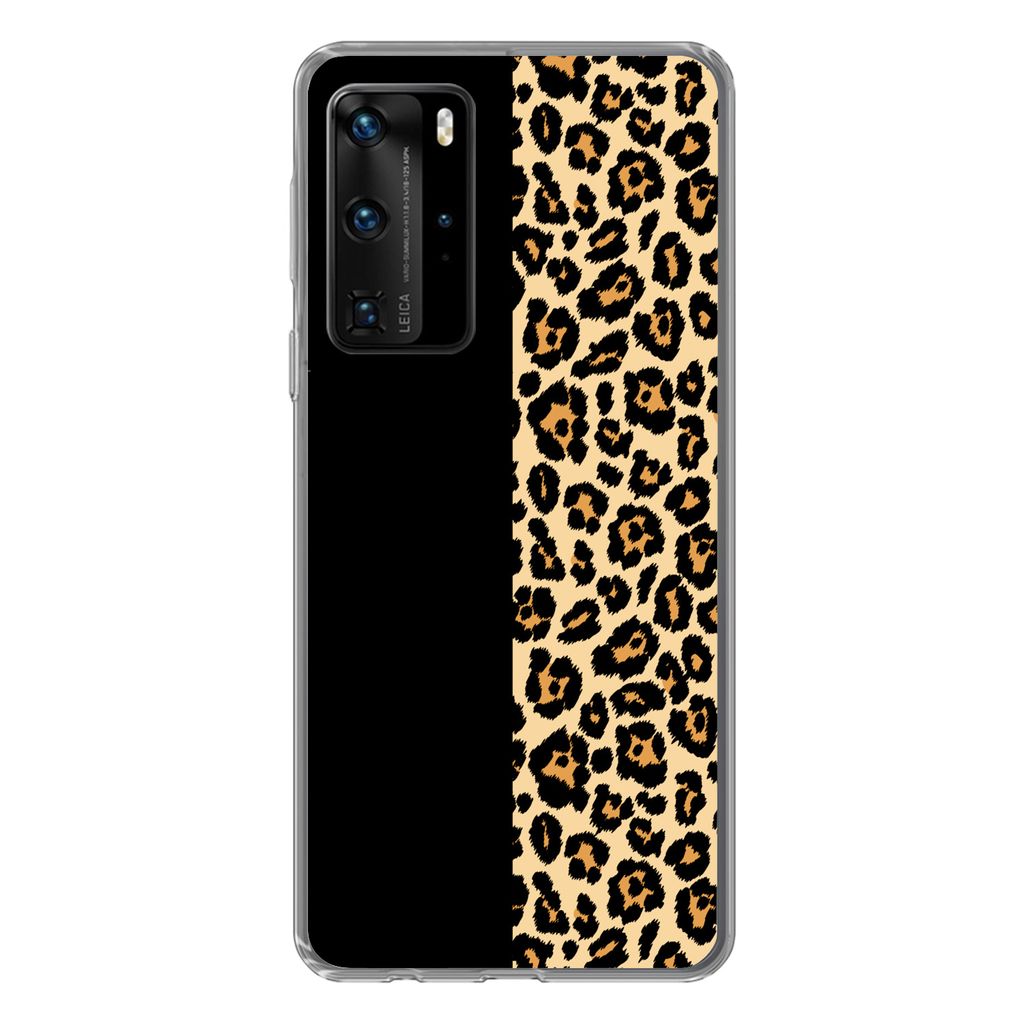 MuchoWow Handyhülle Schutzhülle Hülle für Huawei P40 Pro Panther Druck - Design - Tiere Silikon Softcase Handy Hülle - Schutz