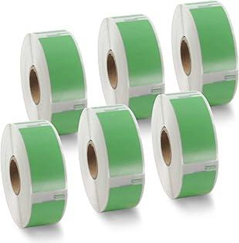 BETCKEY - 6 Rollen Grün Adressetiketten Kompatibel mit DYMO 11352(S0722520), 25mm x 54mm, 3000 Farbige Etiketten für LabelWriter 450, 4XL NICHT p...