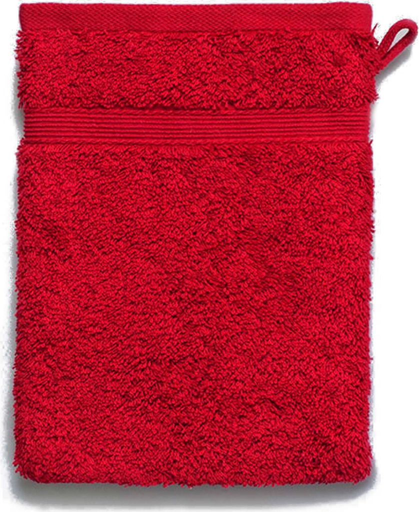 grace grand spa Waschhandschuh Avantgarde mit breiter Webbordüre Kaminrot One Size