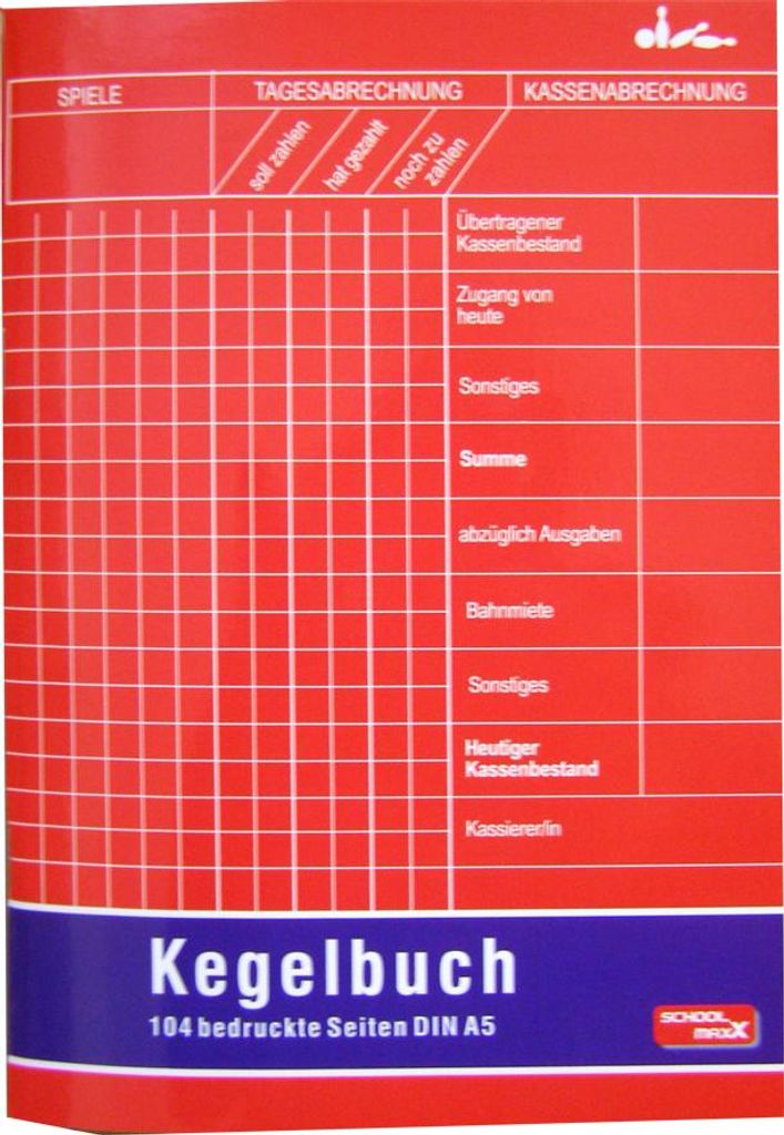 Robustes Kegelbuch DIN A5 laminiert, 104 bedruckte Seiten, Produktbild 