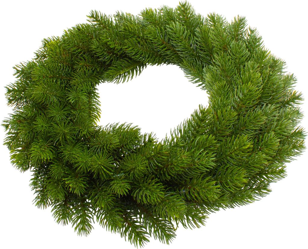 Künstlicher Edel Tannenkranz grün halbgebunden aus Spritzguss - 48 cm - Kunst Adventskranz mit naturgetreuen Tannenspitzen