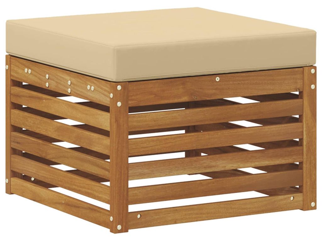 Outdoor-Fußhocker Massivholz Akazie Natur