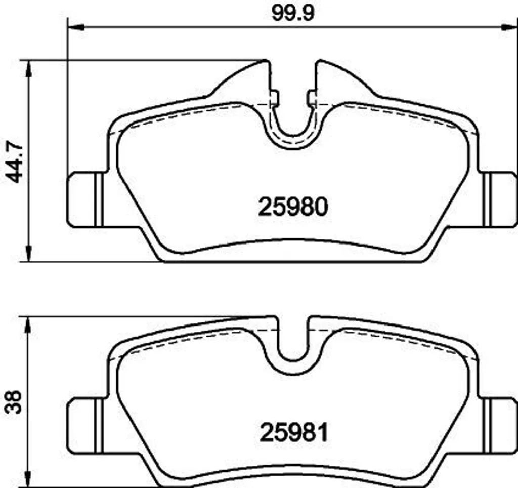 Plaquettes de frein anti-sifflement pour Mini F56 OE 34216861641