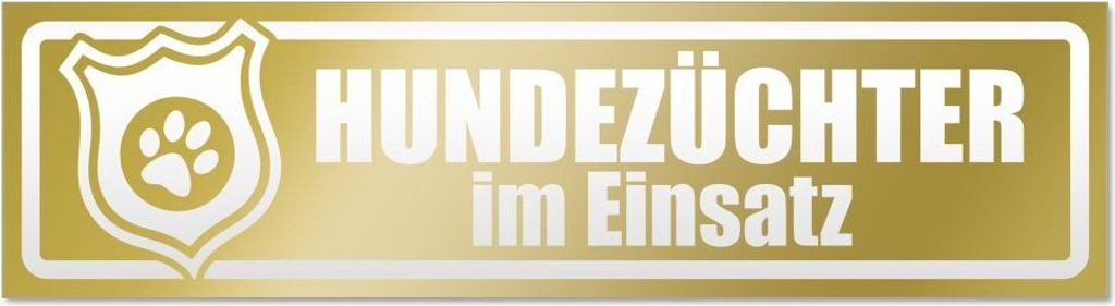 Kiwistar Hundezüchter im Einsatz invertiert Magnetschild Schild magnetisch - 45cm Gold - Magnetfolie für Auto PKW Kfz