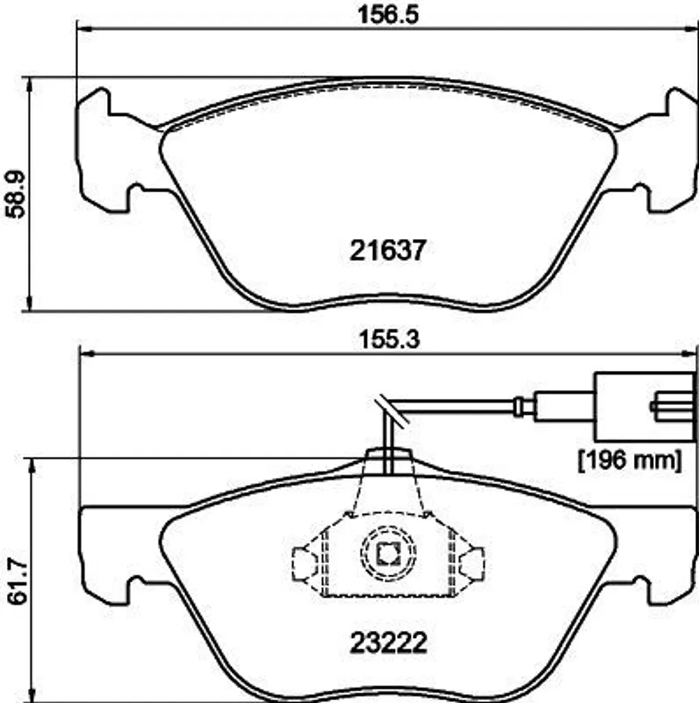 Kit Plaquettes de frein HELLA pour Alfa Romeo 166 (936) - Sécurité OE