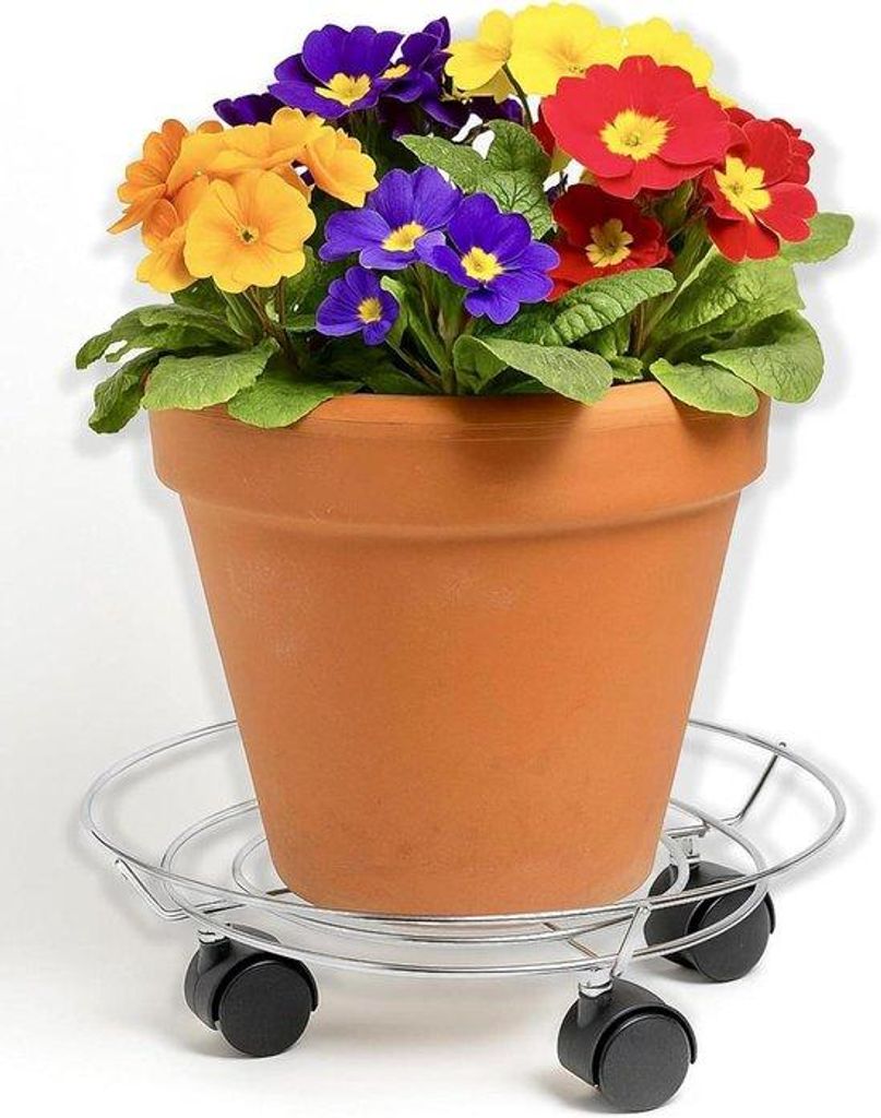 Bewegbare standaard voor bloempotten - 32 cm metaal - ideal für Innenraum, Balkon und Garten