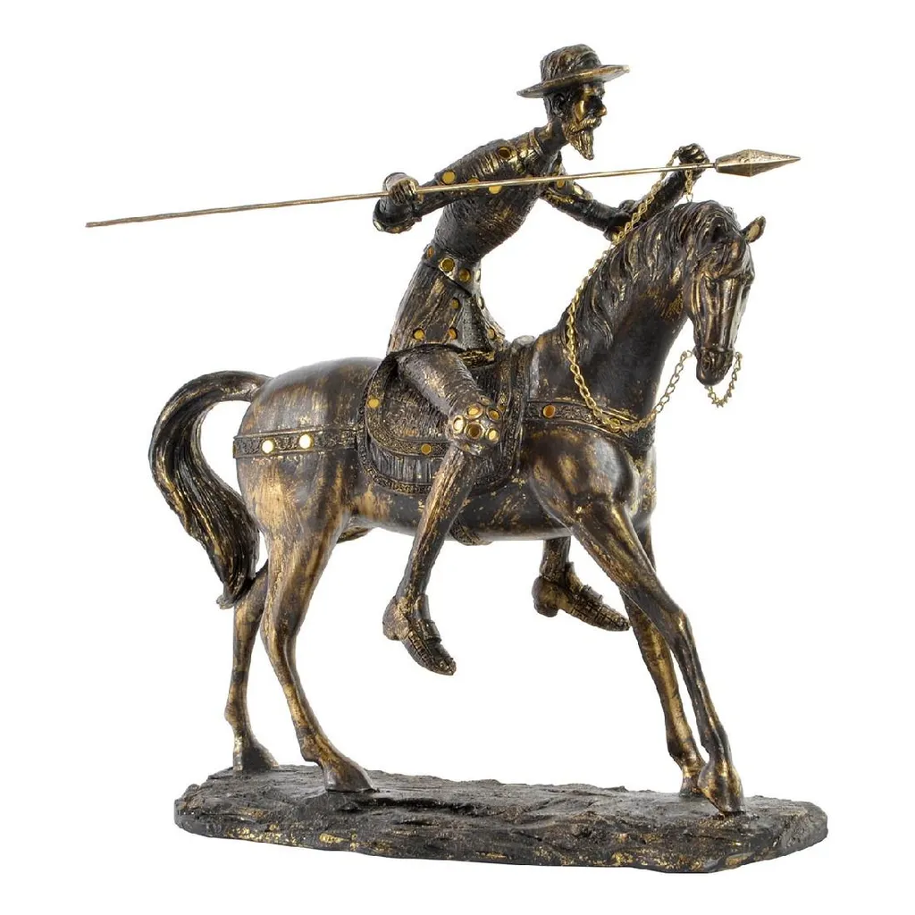 Figurine Don Quichotte 39cm en Résine Durable - Détails et Finition Or