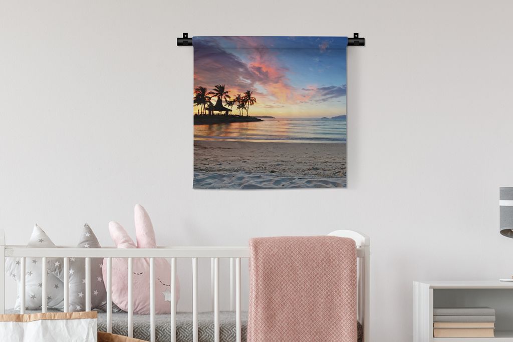 MuchoWow Wandteppich Wandbehang Malaysia - Palme - Meer 60x60 cm Tapisserie Dekoration Wandtuch - Dekorationen - Wand Decke