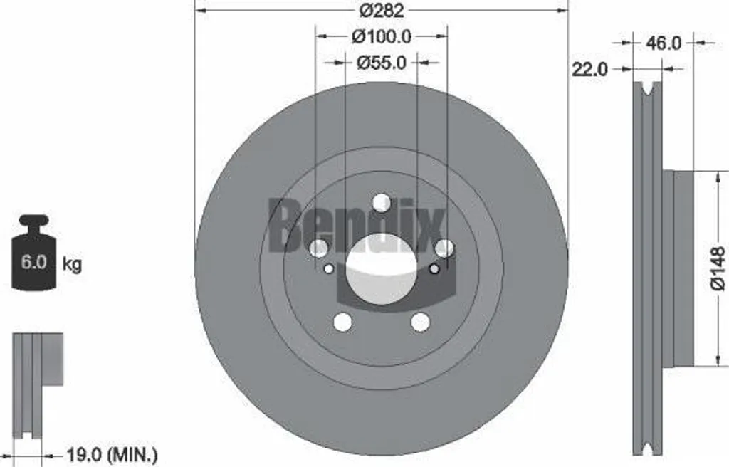 Disque de frein BENDIX BDS2270 idéal entretien Yaris référence OE
