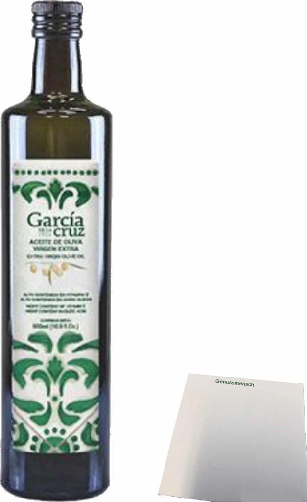 Garcia de la Cruz Extra Virgin Olive Oil Natives Olivenöl (500ml Flasche) + usy Block
