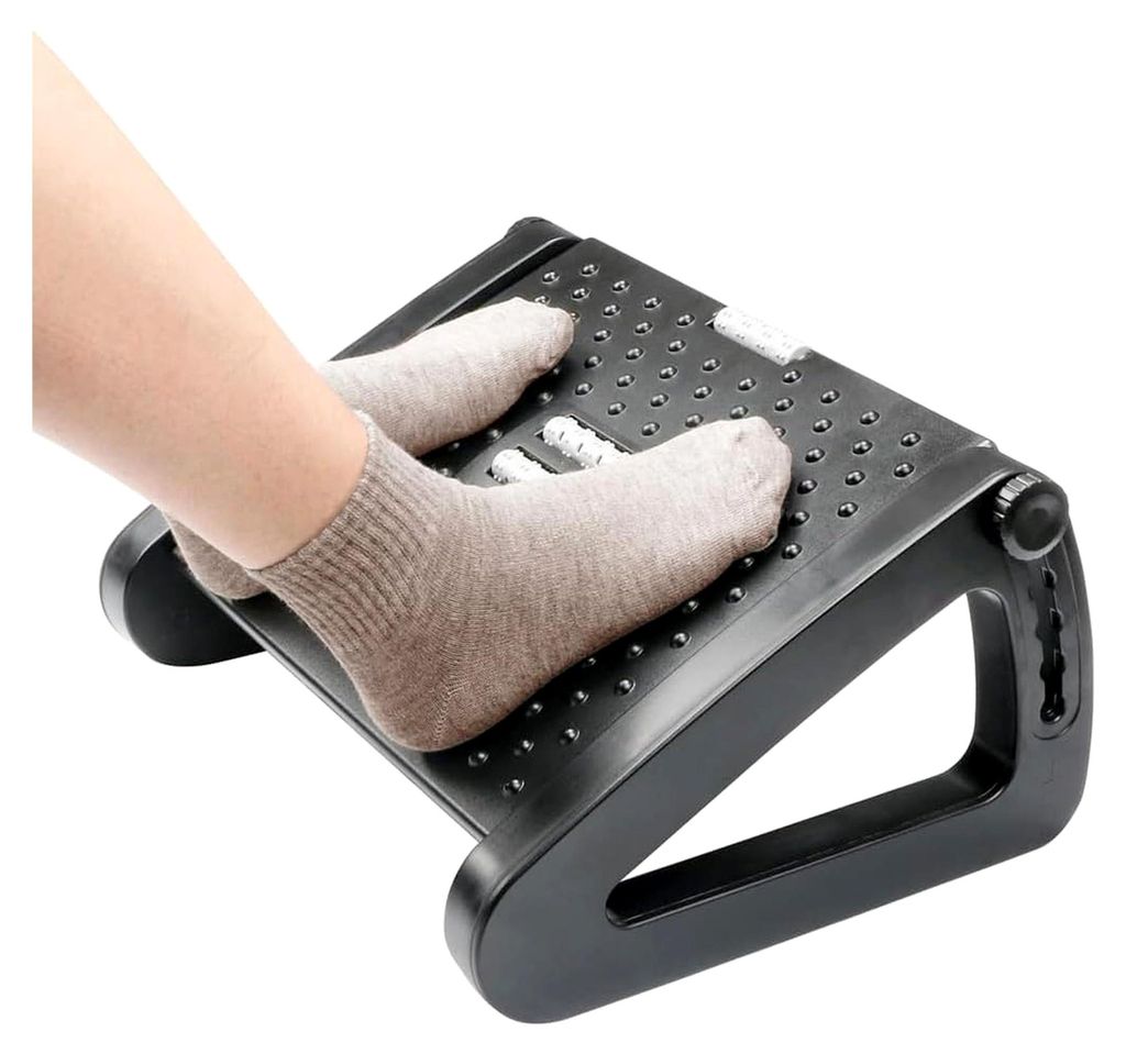 Höhenverstellbare Fußstütze für den Schreibtisch, ergonomische Fußablage zur Linderung von Bein-, Knie- und Rückenschmerzen, rutschfeste Fuß...