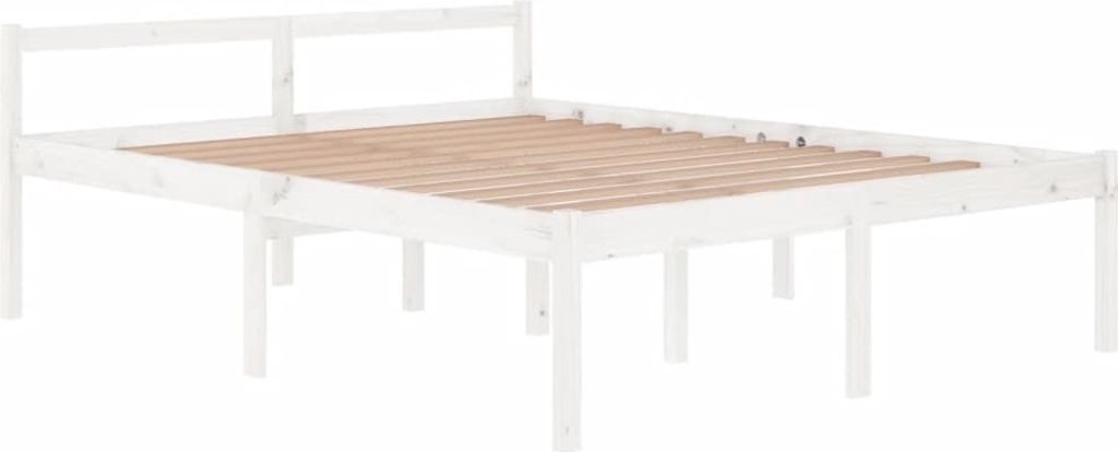 Eleganter Möbel Seniorenbett Weiß 160x200cm Massivholz Kiefer - CJG675394 - Klassische BettenJugendbett Tagesbett