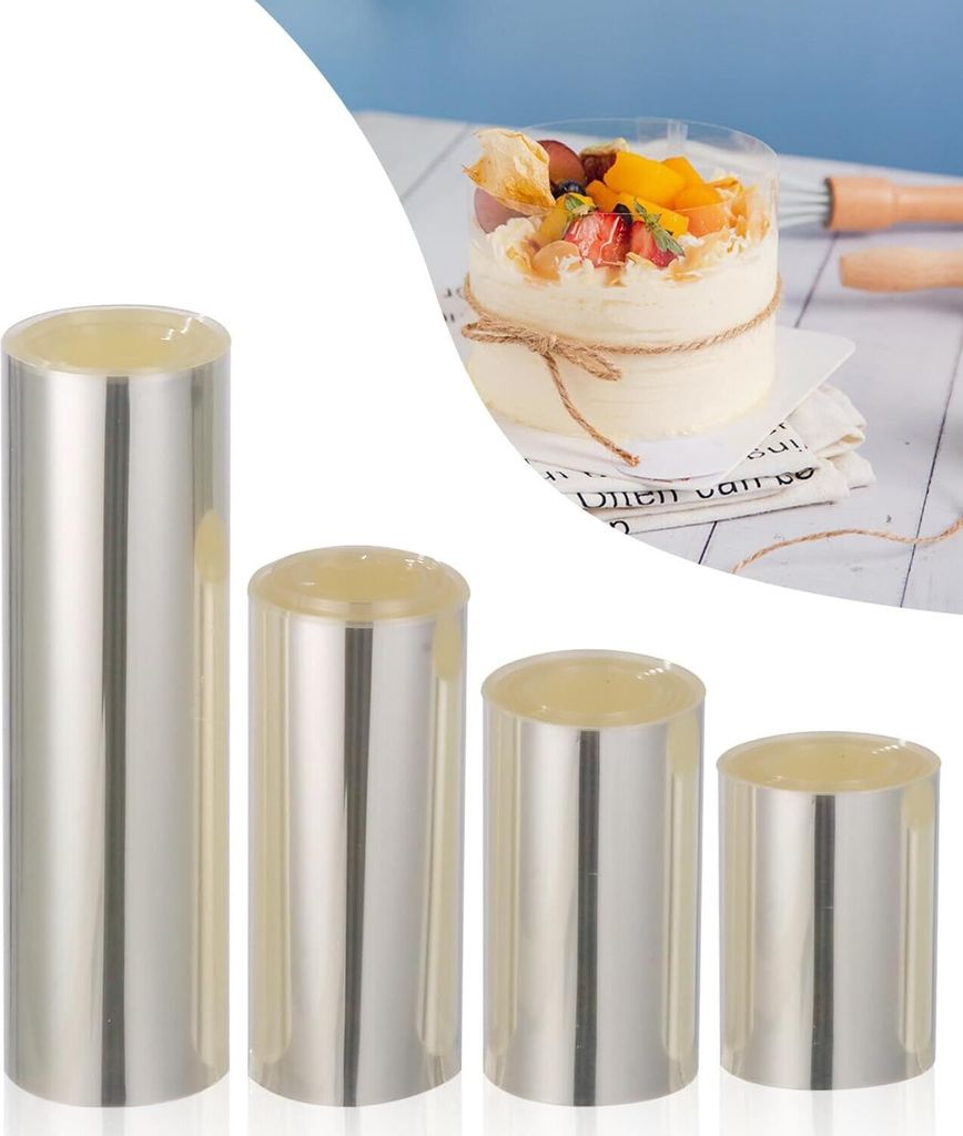 Tortenrandfolie, Tortenring hoch 10m, klarer gerollter Produktbild 