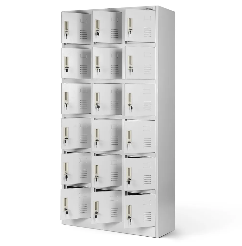 Vestiaire Multicase en Acier avec 18 Casiers Individuels Gris Anthracite