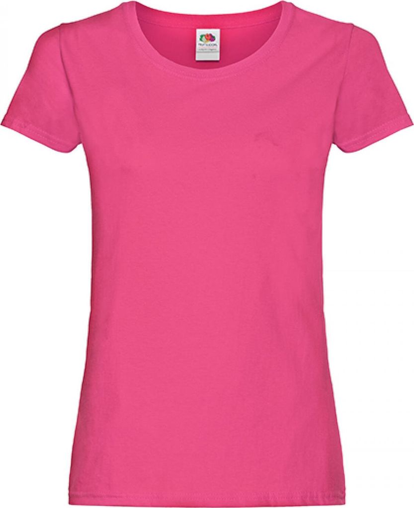 Fruit of the Loom 61-420-0 | Damen Original T Lady-Fit / Belcoro Garn - Farbe: Fuchsia - Größe: L