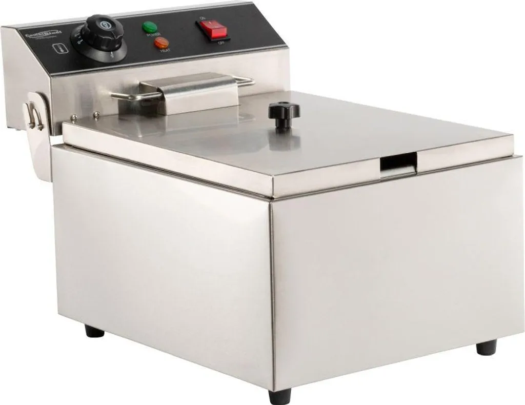 Friteuse inox 6L 3kW haute puissance - Modèle compact pour plan de travail