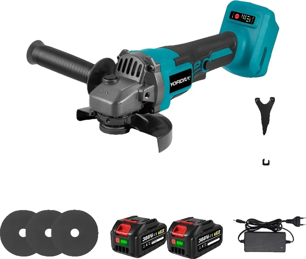 Meuleuse 12000 tr/min moteur Brushless 1500W robuste avec duo batteries