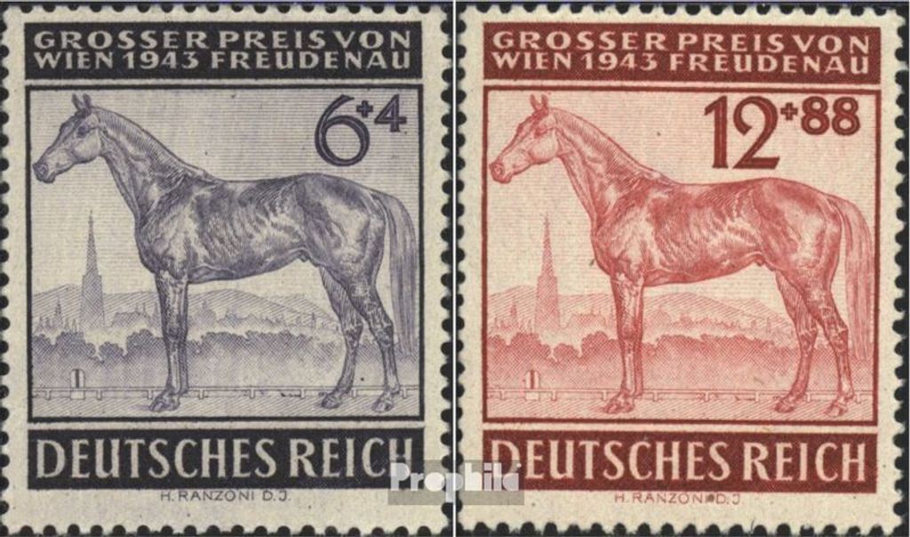Briefmarken Deutsches Reich 1943 Mi 857-858 (kompl.Ausg.) Produktbild 