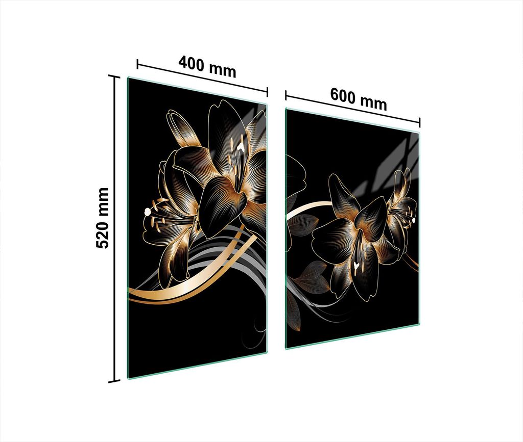 Glasplatte und Schneidebrett 100x52 Orchidee