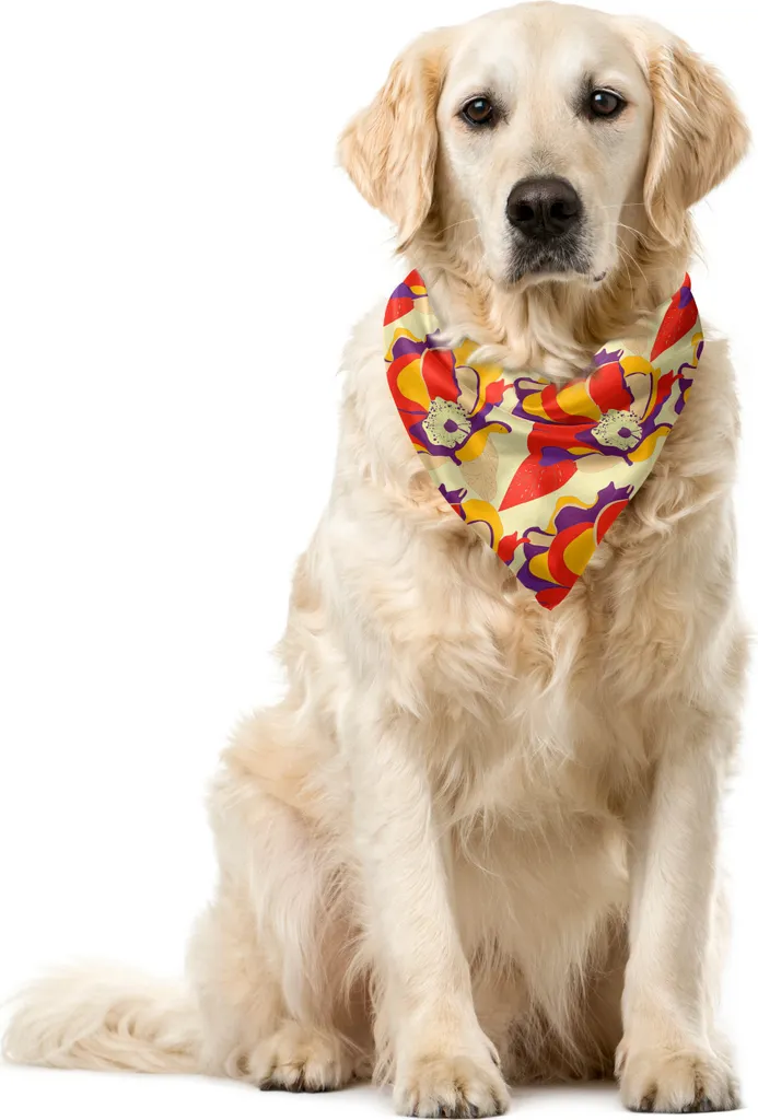 Bandana Multicolore ABAKUHAUS 40x40 cm: Esplosione di Fiori per Pet