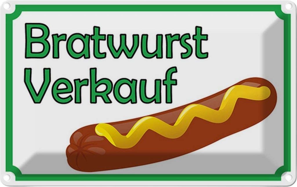 vianmo Blechschild 20x30 cm Bratwurst Verkauf Restaurant Essen Trinken