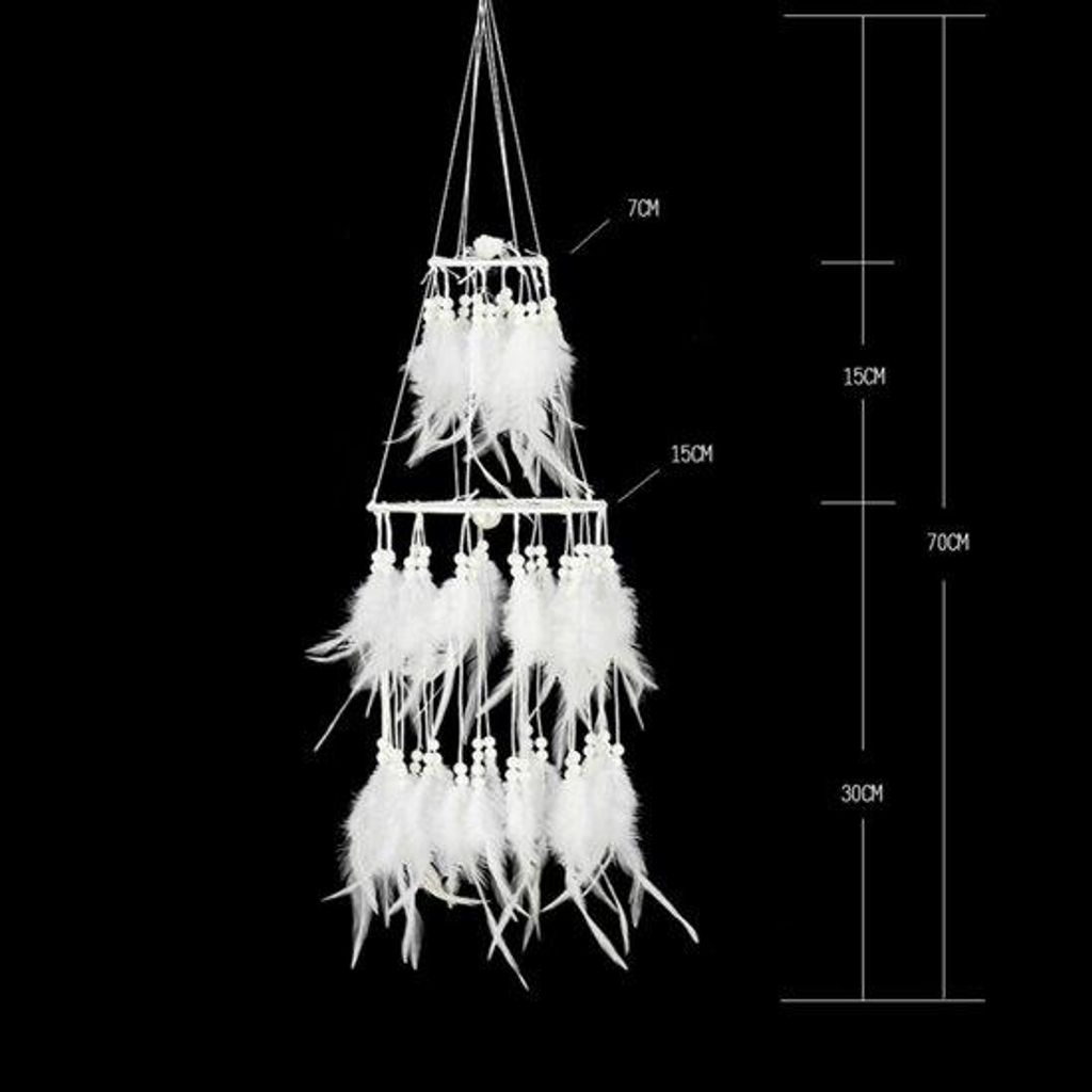 LED-Lampe für Kinderzimmer, Dreamcatcher-Design, DIY-Kit, 30cm, weiß, Holz