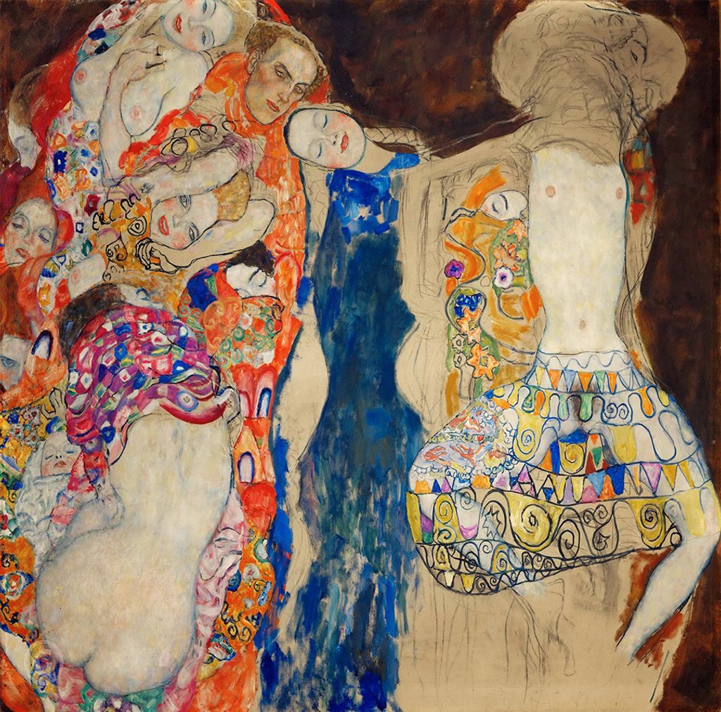 Legendarte - Kunstdruck auf Leinwand - Die Braut Gustav Klimt - Wanddeko, Canvas cm. 50x50