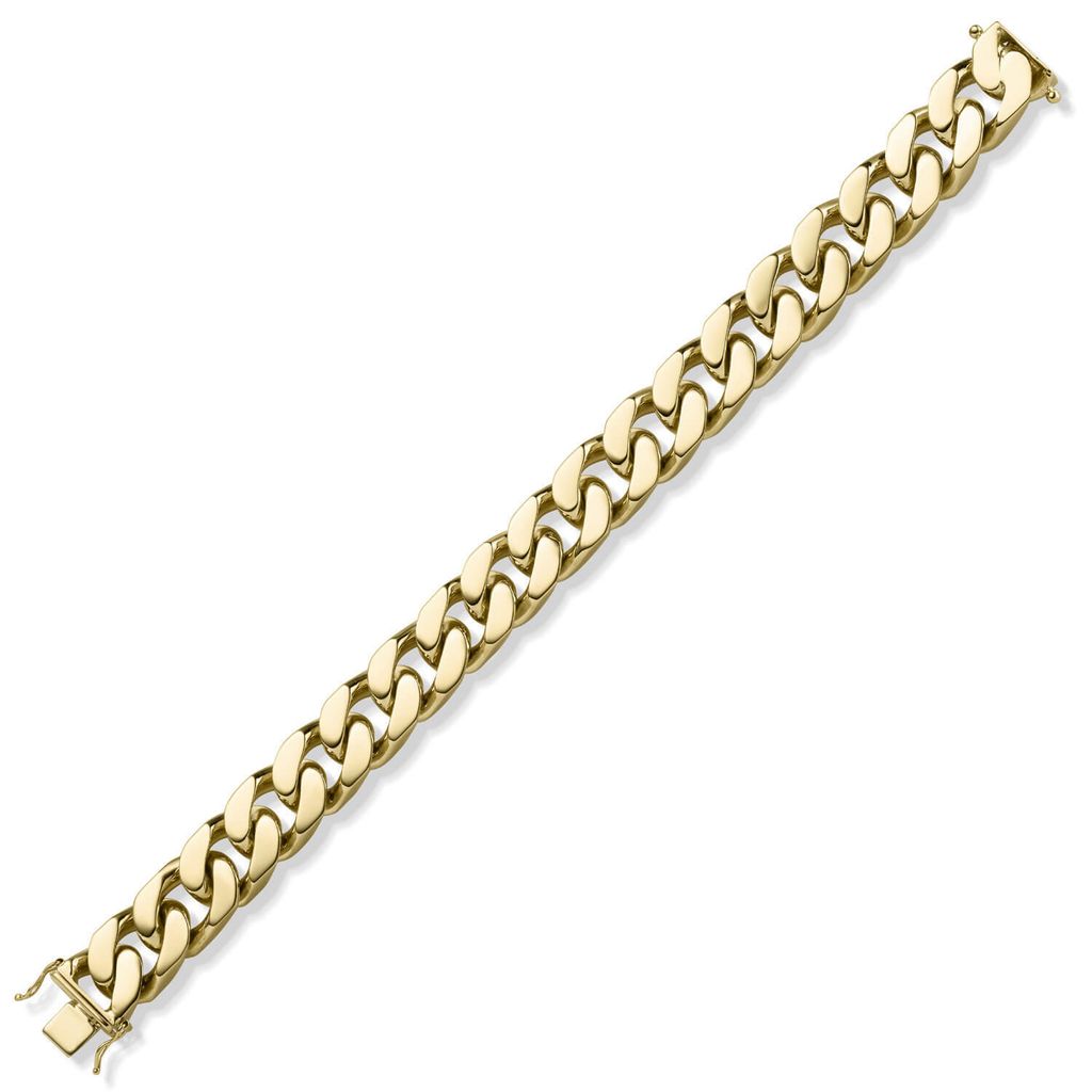 14mm Armband Panzerkette Armschmuck 585 Gold Gelbgold diamantiert 22cm