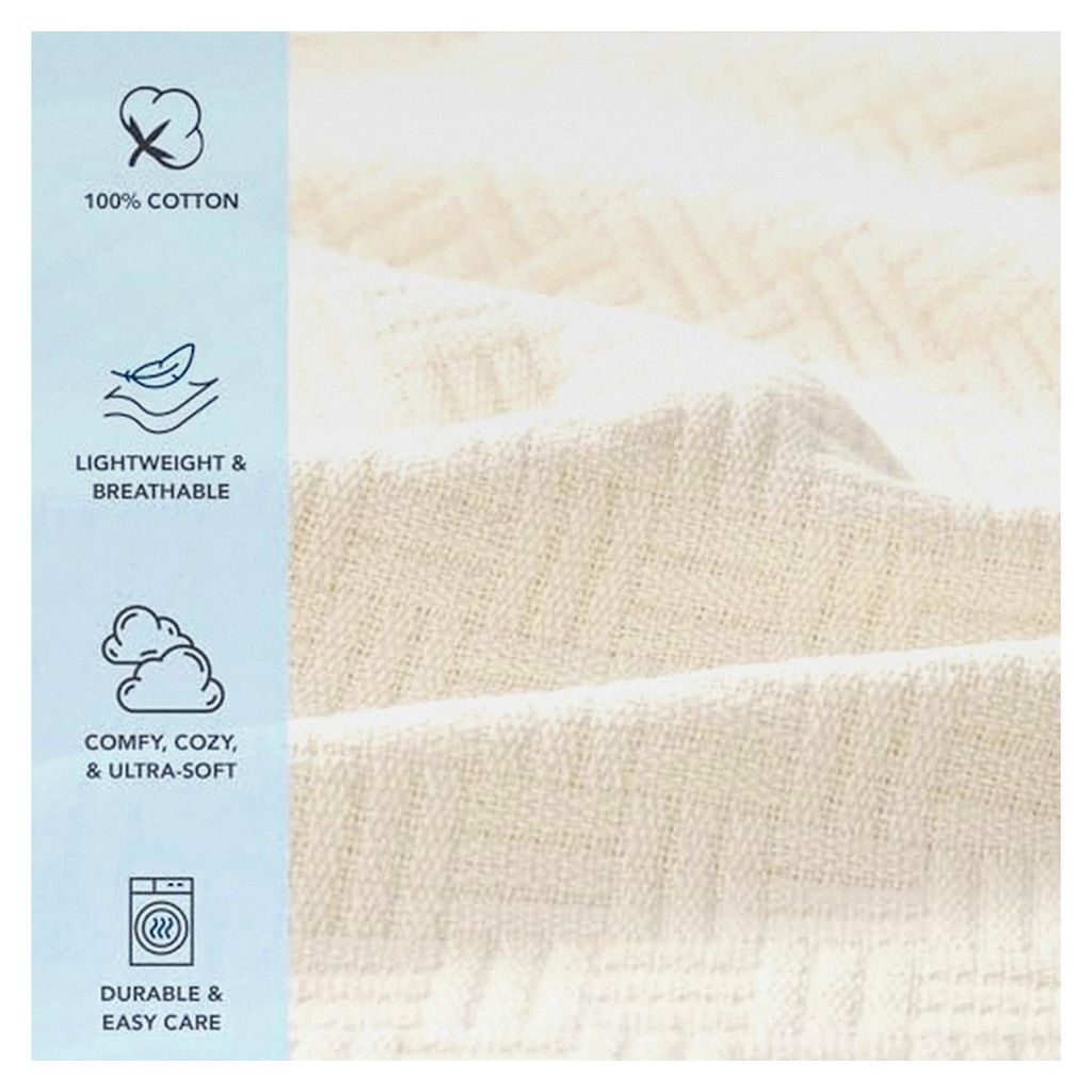 Doppeldecke aus Korbgeflecht, 100 % ringgesponnene Baumwolle, Ganzjahresdecke, Hotelqualität, weich und atmungsaktiv, 300 g/m², für Bett, Sofa u...