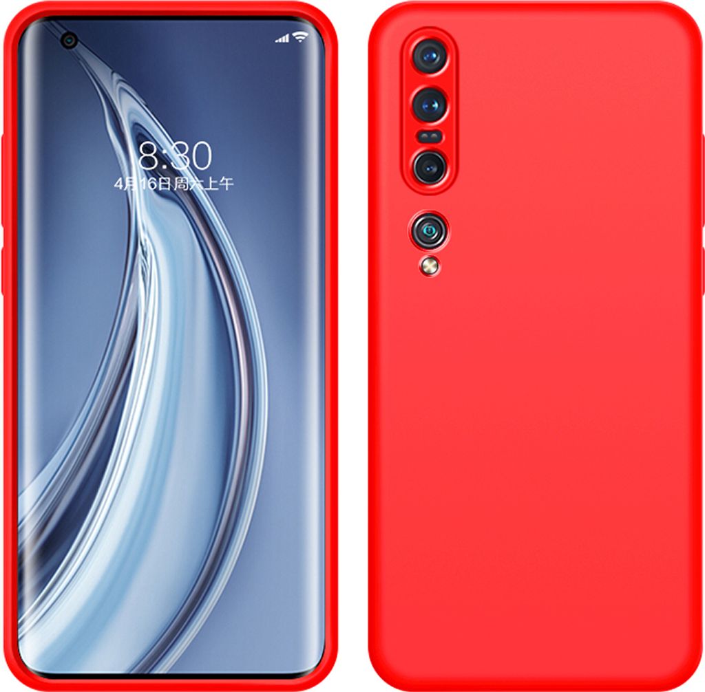 Xiaomi Mi 10 Pro Hülle, LaimTop Slim Flüssig Silikon Soft Gel Gummi Stoßfest Kratzfest Schutzhülle für Xiaomi Mi 10 Pro Rot