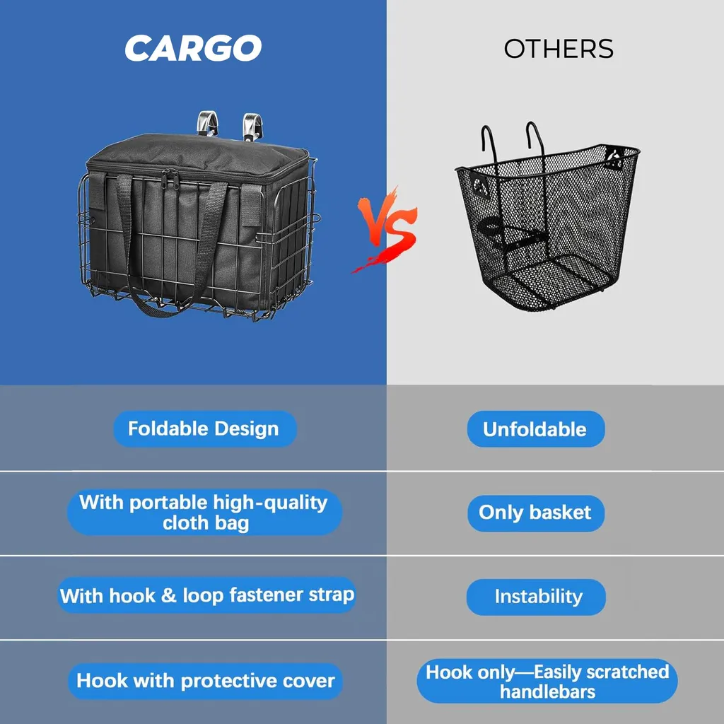 Panier métallique Cargo pliant - Noir - Pliage rapide et robuste