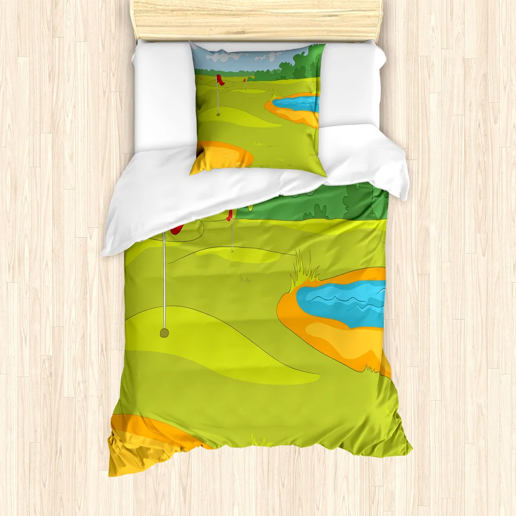 Decorazione Letto Golf ABAKUHAUS 135x200cm Set con Federa 80x80