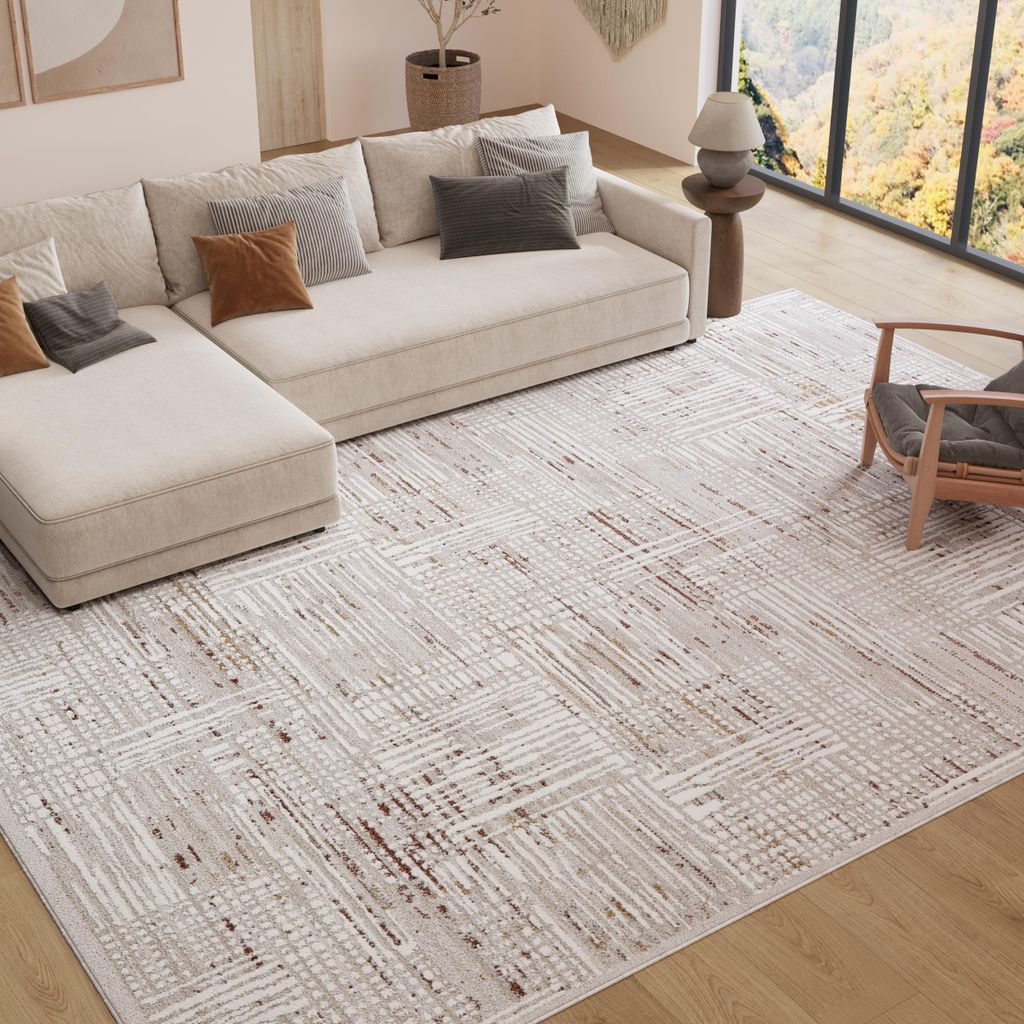Tapiso Teppich TREND Modern Beige Schlafzimmer Wohnzimmer 80 x 150 cm