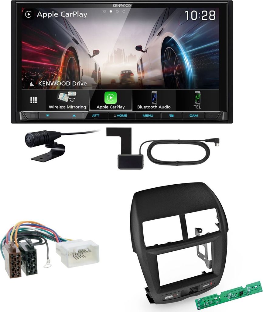 Kenwood DMX8021DABS Android Auto CarPlay Einbauset für Mitsubishi ASX bis 2014