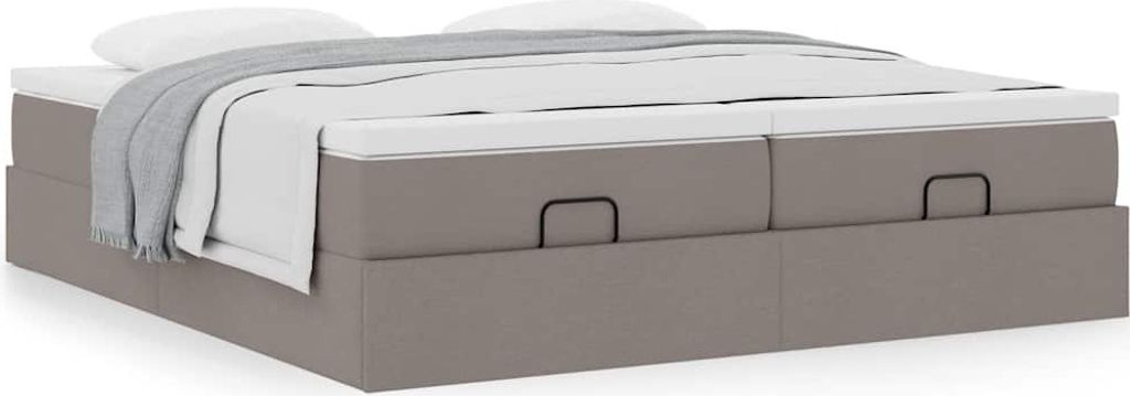 Maison Exclusive - Ottoman-Bett mit Matratzen Taupe 200x200 cm Stoff